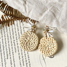 將圖片載入圖庫檢視器 自然風格藤編耳環