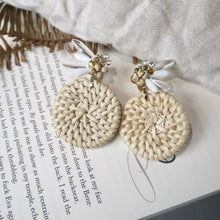 將圖片載入圖庫檢視器 自然風格藤編耳環