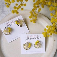將圖片載入圖庫檢視器 黃色含羞草花纖細造型耳環