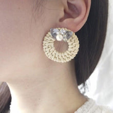 將圖片載入圖庫檢視器 時尚度假風格藤編耳環