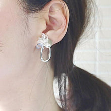 將圖片載入圖庫檢視器 淡水珍珠與水晶透明風格耳環
