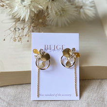 將圖片載入圖庫檢視器 金屬與天然石混搭造型耳環