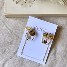 將圖片載入圖庫檢視器 金屬與天然石混搭造型耳環