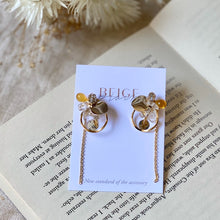 將圖片載入圖庫檢視器 金屬與天然石混搭造型耳環